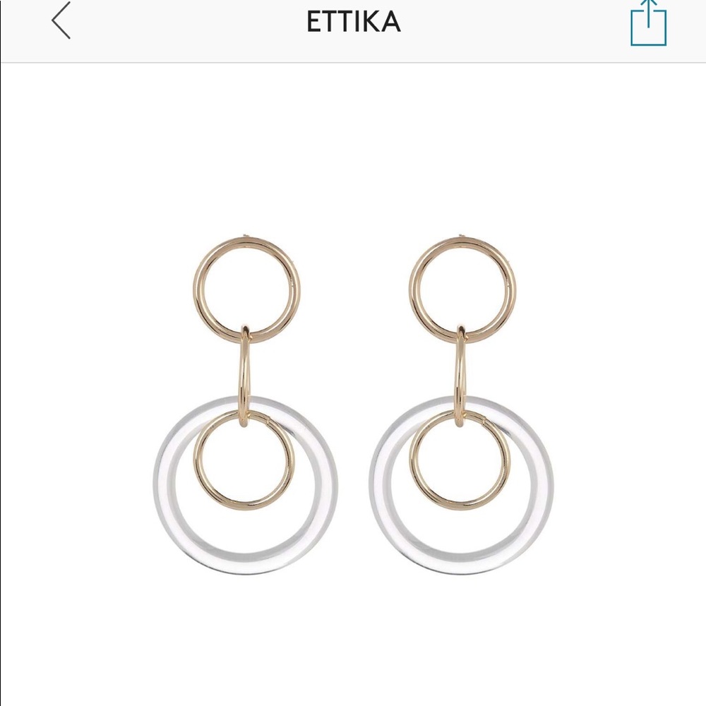 Clear Ring Linked Linear Earrings - image 1